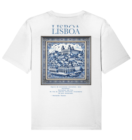 Lisboa Azulejo Style Relaxed Shirt Organic Cotton - LICK A' ROLL